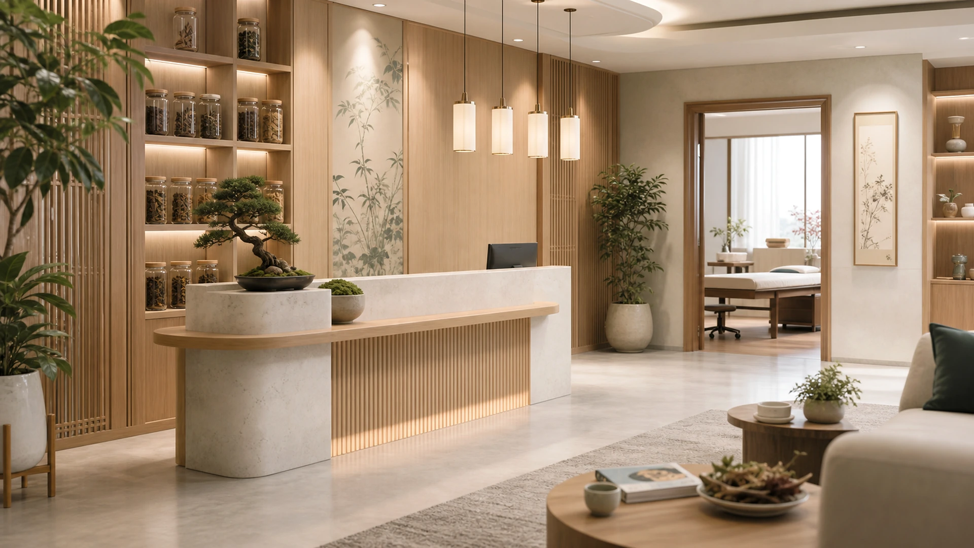 Puji reception and TCM clinic lounge